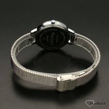 Zegarek damski BRUNO CALVANI BC2532 z czarnym dodatkiem. Zegarek damski Bruno Calvani w srebrnej kolorystyce. Zegarek damski z białą tarczą. Świetny dodatek w postaci zegarka. Idealny pomysł na prezent (3).jpg